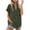 Army Green, variant on Women Solid Color Lapel Breasted Double Pocket Short Sleeved Shirt Top Short Sleeved V-neck Top/shirt