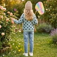 thumbnail image 3 of Grblisyd Mock Neck Sweatshirt for Girls Cute Polka Dot Sweater Long Sleeve Pullover Tops Back To School Outfits, 3 of 7