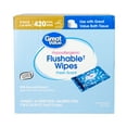 thumbnail image 2 of Great Value Fresh Scent Flushable Wipes, 10 Resealable Packs, 420 Total Flushable, 2 of 13
