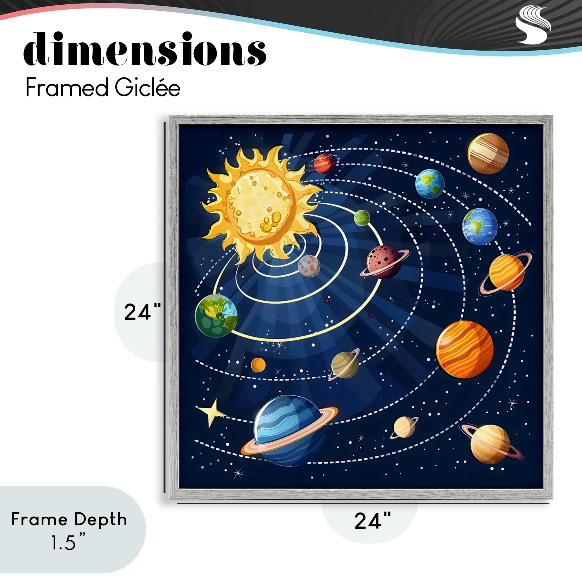 Stupell Industries Planets In Orbit Gray Framed Giclee Art, design by Creative Studio