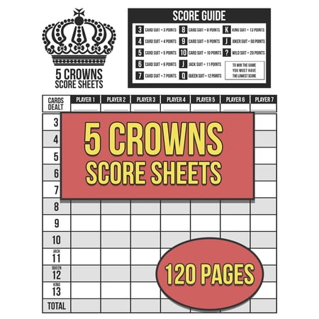 5 Crowns Score Sheets : 120 Personal Score Sheets - Walmart.com
