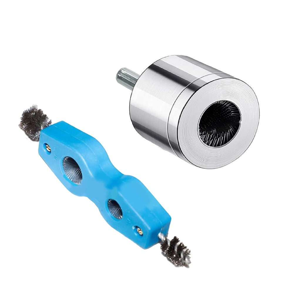 Copper Pipe Cleaner for Drill 15+22Mm Plumbing Cleaning Metal Tube Battery Brush 15Mm+22Mm Fangkenuo