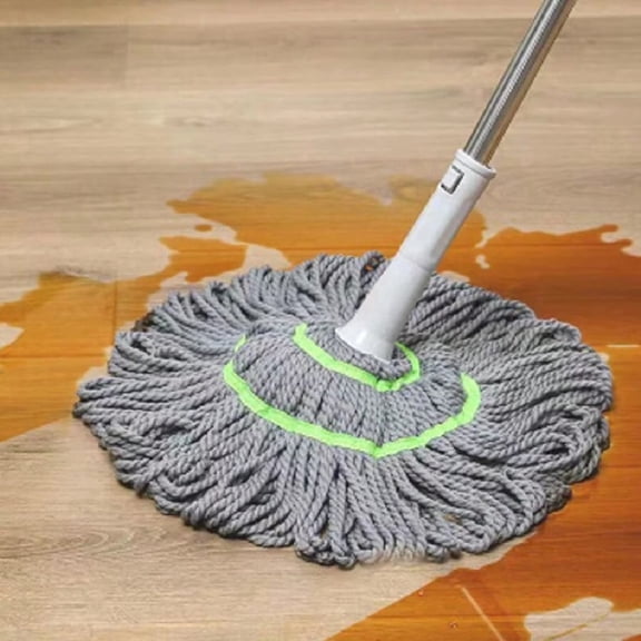 XUNXUNRA Hands Free Spin Mop with Telescopic Handle, Self-Wringing Twist Mop with Microfiber Head and Scrub Pad