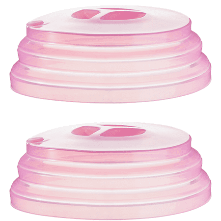 

[2 Pack] Microwave Splatter Cover Vented Collapsible Microwave Food Cover With Easy Grip Handle Dishwasher-Safe Pink