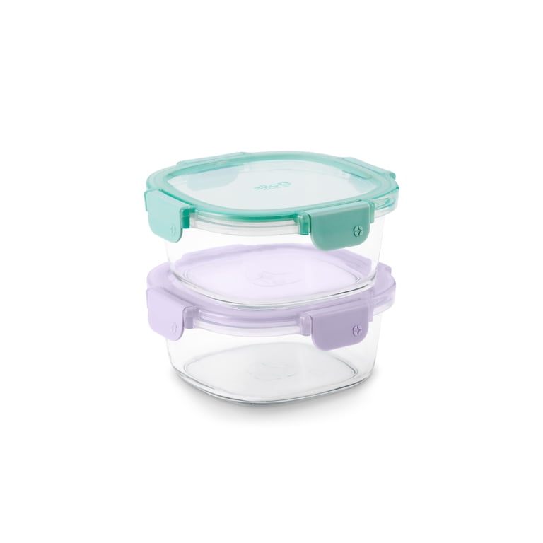 Ello Color Lock 3.4 Cup Round Glass Meal Prep Containers 2-Pack photo 7