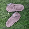 thumbnail image 4 of Fengactive Womens Plush Slippers Butterfly Decor Warm Indoor House Slippers Comfortable Slip On Home Shoes, 4 of 9