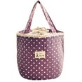 thumbnail image 1 of Cheers Portable Picnic Lunch Bag Outdoor Food Storage Polka Dot Drawstring Carry Tote, 1 of 7