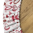 thumbnail image 5 of Ambesonne Valentines Fitted Round Tablecloth, Sketch Style Hearts, 56"- 60" Diameter, Ruby Pink White, 5 of 5