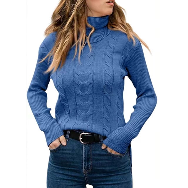 Weiqiqre Chandails pour Femmes, Chandail Décontracté pour Femmes à la Mode, Manches Longues, Col Rond, Rabais