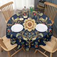 thumbnail image 3 of Pioneer Flower Round Tablecloth 60" X 60",Wrinkle Wipeable Table Cloth for Kitchen Dining Room Picnic Patio Party, 3 of 6