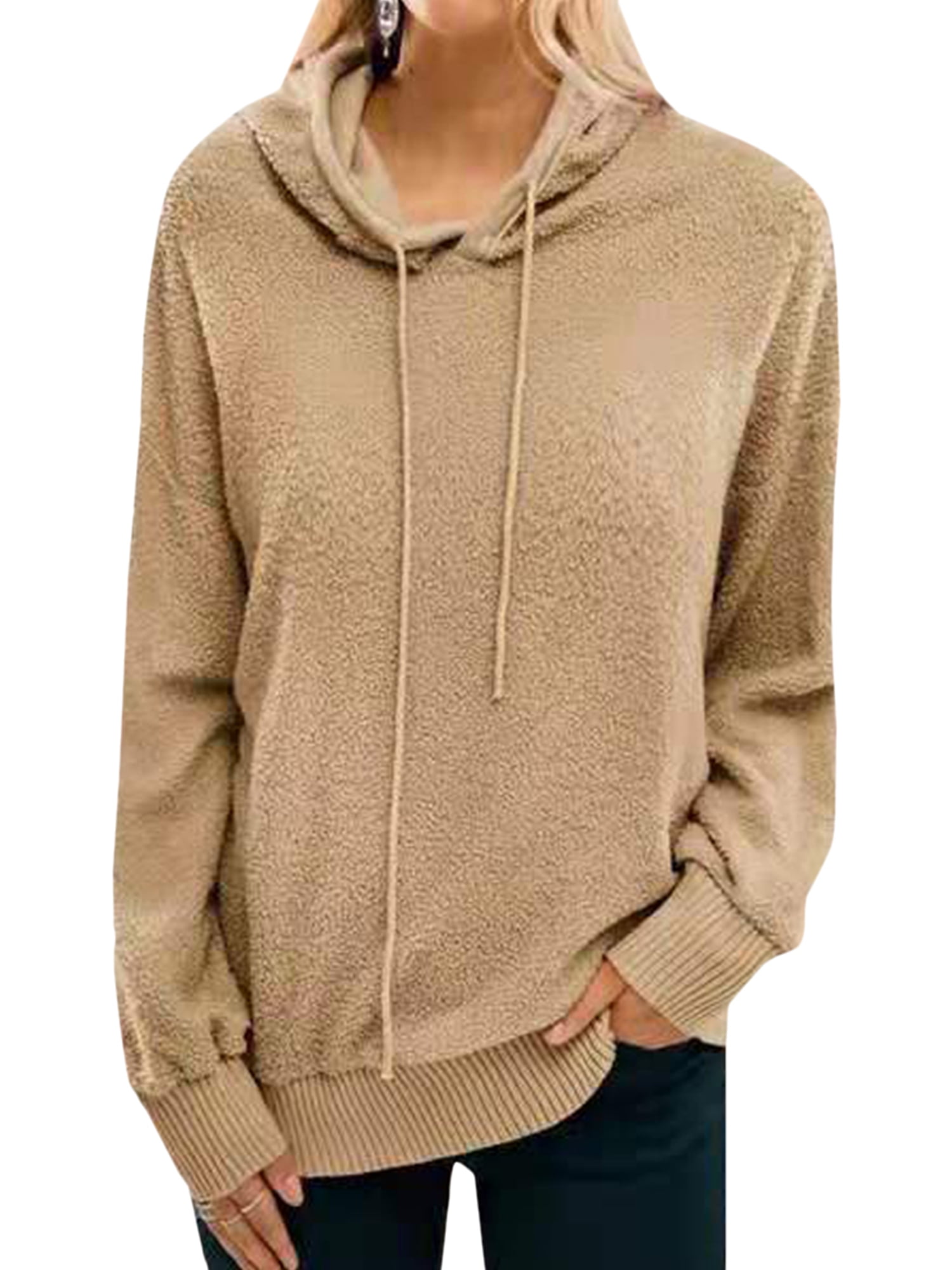 Loose Hoodie Long Sleeve Plain Simple Mid-Long Coat main image 0