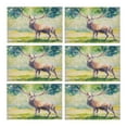 thumbnail image 2 of MKHERT Summer Deer with Big Horns on Whose Grow Leaves Placemats Table Mats for Dining Room Kitchen Table Decoration 12x18 inch,Set of 6, 2 of 4