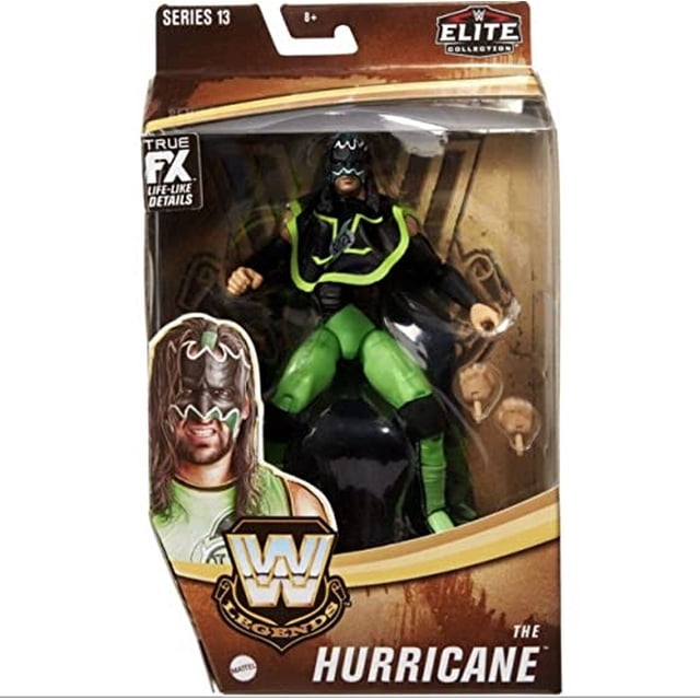 Figura de acción Mattel WWE The Hurricane Legends de 6 pulgadas