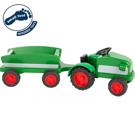 Small Foot Wooden Toys - Woodfriends Tractor Trailer With Rubber