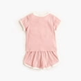 thumbnail image 3 of LAPAKIDS Baby Girl Clothes Summer Toddler Girls Casual Outfits 12M 18M Solid Tops+Shorts Sets, 3 of 7