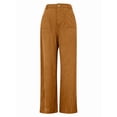 thumbnail image 2 of Women'S Corduroy Wide Leg Pants with Patch Pockets Casual Slim Fit Elastic Waist Trousers Beige XL, 2 of 8