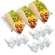 thumbnail image 1 of Jetcloudlive Juego de 4 Soportes para Tacos, Soporte de Acero Inoxidable para Tacos, Soportes Elegantes para Tacos, Cada Soporte de Metal para Tacos para 3 Tacos, Bandeja para Servir Tacos Apta para, 1 of 1