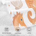 thumbnail image 5 of Yayeee 100% Cotton Hand Towels for Bathroom 16" x 28" Soft Absorbent Kitchen Towel, Orange Seahorse, 5 of 7