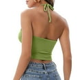 thumbnail image 4 of vigerkar Women's Sexy Criss Cross Halter Neck Crop Tops Trendy Sleeveless Y2K Nightout Clubwear Tank Tops GN2, XL, 4 of 6