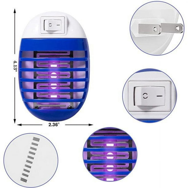 Flying Insect Trap Indoor Plug-in Bug Catcher Zapper Light, Mosquito Gnat  Fly Trap Killer Plug in Wall Indoor for Home Office House Kitchen, 1 Pack