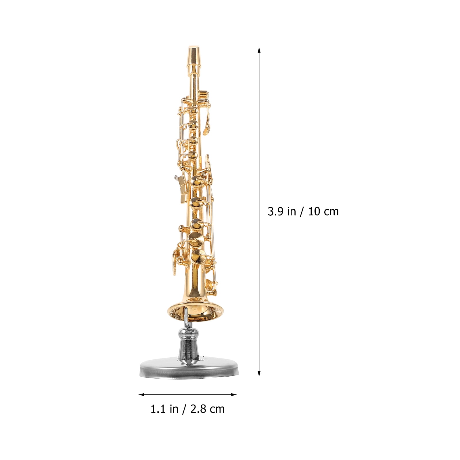 Worgeous 2pcs Copper Miniature Sax Wind Instrument Model Mini Musical Instrument Mini Saxophone Model