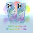 thumbnail image 2 of Laser Case Designed for iPhone 14 Pro Max Compatible with Magsafe Fluorescent Iridescent Transparent Phone Case for Women Men Soft TPU Bumper Hard Back Shockproof Protective Cover-Clear/Blue, 2 of 12