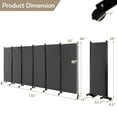 thumbnail image 3 of Costway 6-Panel Folding Room Divider 6FT Rolling Privacy Screen with Lockable Wheels Grey, 3 of 10