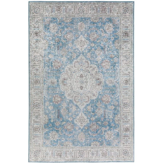 Dalyn Rou Area Rug RO4 Ro4 Cameo Blue Cameo Blue Bulbs Medallion 3' 3" x 5' 3" Rectangle