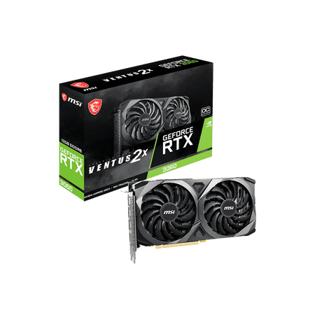 MSI GeForce RTX 3060 VENTUS 2X 12G OC V1 Graphics Card, PCI-E Gen 4, DP x 3, HDMI x 1, Enhanced Ray Tracing Cores and Tensor Cores
