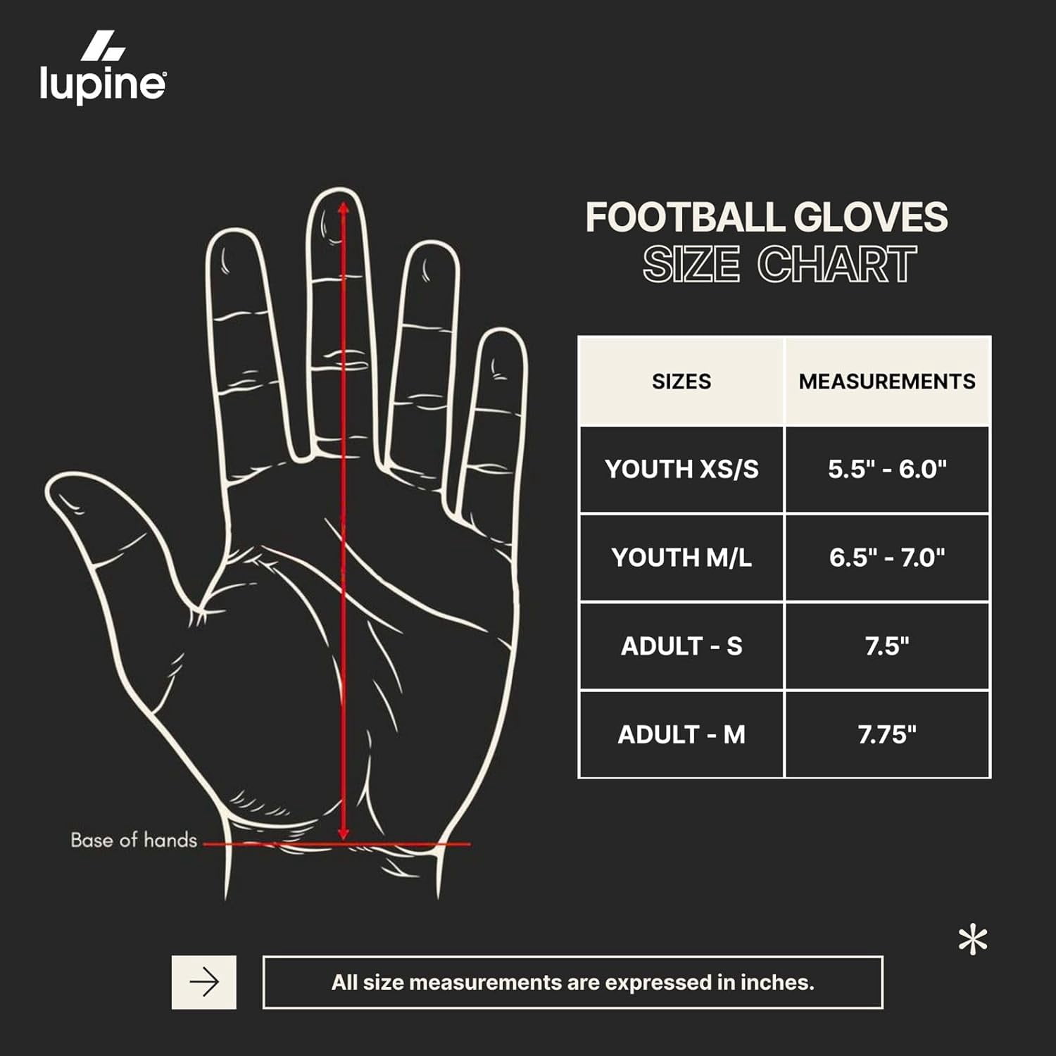 lupine Catch Football Gloves – Receiver Ready, Stretchy Microfiber Palm, Tacky Silicone Grip, Breathable & Washable – Men, Women & Youth
