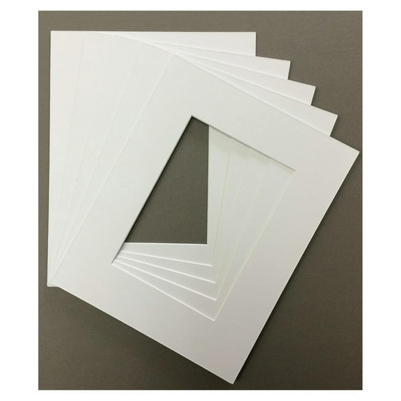 Pack of 5 18x24 White Picture Mats Mattes Matting with White Bevel Cut for 13x19 Pictures