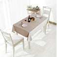 thumbnail image 2 of Checkered Vinyl Rectangle Tablecloth - 60 x 102 Inch - 100% Waterproof Oil Proof Spill Proof PVC Table Cloth, Wipe Clean Table Cover for Dining Table, Buffet Parties and Camping, Khaki, 2 of 6