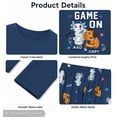 thumbnail image 6 of Beezizac Blue Cute "Game On" Capybara Axolotl Pajamas Boys Cozy Long Sleeve PJ Set Size 10, 6 of 7
