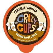 Crazy Cups Caramel Vanilla Coffee Pods, Medium Roast, 22 Count for Keurig K Cups Machines