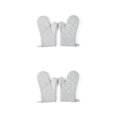 thumbnail image 4 of Wosthever 1 par de guantes de lona para horno de microondas, protección portátil resistente al calor para colgar, guantes de cocina para Gris 2piezas, 4 of 6