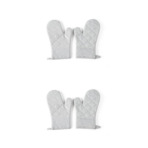 Advancent 1 par de guantes para horno microondas, portátiles, lavables, colgantes, resistentes al calor, protección para cocinar, guantes para Gris 2piezas