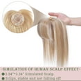 thumbnail image 3 of MY-LADY Hair Toppers for Women Real Human Hair with Bangs 3 Clip In Remy Topper Hairpiece for Thin Hair Natural Looking Hair Extensions 14inch #18P613 Ash Blonde & Bleach Blonde, 3 of 8