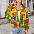 thumbnail image 3 of Jackets for Women Winter Coat Jackets Flannel Stand Collar Jacket(Brick Art,Size:S-4XL), 3 of 7