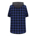 thumbnail image 3 of Mens Flannel Hoodie Plaid Shirt Short Sleeve Button Down Casual Shirt Jacket Lightweight Summer Shacket Jacket, 3 of 6