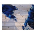 thumbnail image 3 of Designart 'Abstract White and Blue Grey Waves' Modern Print on Natural Pine Wood, 3 of 5
