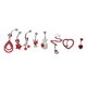 thumbnail image 3 of 8 anillos para ombligo, 8 estilos, anillos de ombligo de acero inoxidable rojos personalizados, conjunto de joyería para mujer, 3 of 8