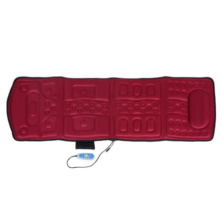 Motor Heated Massage Mat - 10-Motor Heated Vibration Massage Plush Mat - Red