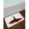 thumbnail image 2 of Spanish Bath Mat, Traditional Dancer Woman with Polka Dotted Dress, Plush Bathroom Decor Mat with Non Slip Backing, 29.5" X 17.5", Charcoal Grey Vermilion, by Ambesonne, 2 of 2