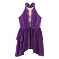 thumbnail image 3 of YONGHS Kids Girls Ballet Contemporary Lyrical Dance Dress Sleeveless Leotard Dancewear Purple 14, 3 of 5