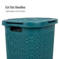 thumbnail image 6 of Mind Reader 60L Slim Laundry Hamper Clothes Basket, Lid, Plastic, 17.65"L x 13.75"W x 24.15"H, Blue, 6 of 8