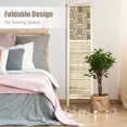 thumbnail image 7 of Hofitlead 4 Panel Carved Room Divider,5.6Ft Wood Folding Screens,for Bedroom Office,Light Brown, 7 of 7