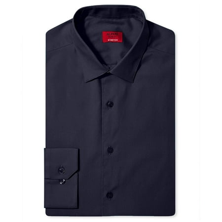 - Alfani Navy Mens Large Slim-Fit Button-Down Dress Shirt