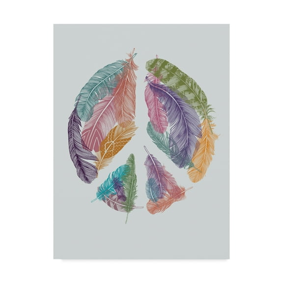 Trademark Fine Art 'Feathers For Peace' Canvas Art by Rachel Caldwell