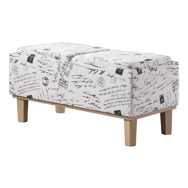 ORE International 17" Tall Polyurethane Flip Storage Bench in Beige