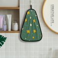thumbnail image 4 of Green Stars Pattern Hand Towel Quick Drying Home Storage Kitchen Towel Hooks Dish Cloths, 4 of 6
